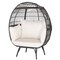 Costway Patio Oversized Rattan Wicker Egg Chair Lounge Basket 4 Cushion Indoor & Outdoor